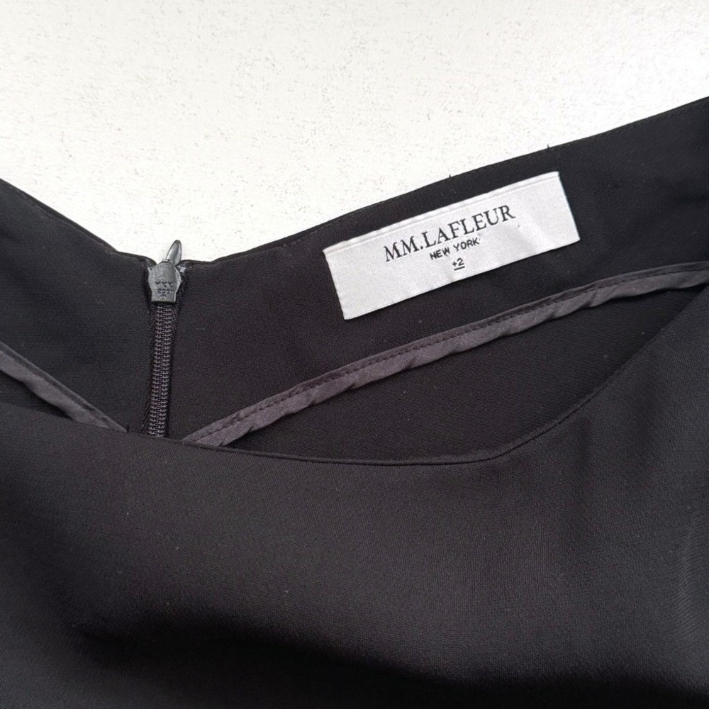 MM.LaFleur Etsuko Black Shift Dress Short Sleeve Boat Neck Size +2 - Picture 5 of 8